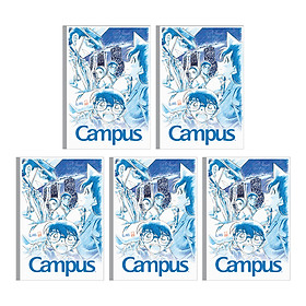 Lốc 5 Cuốn Vở B5 4 Ly Ngang Campus Conan Blue Sapphire NB-BCNF200 - ĐL 70 (200 Trang) - Mẫu Ngẫu Nhiên