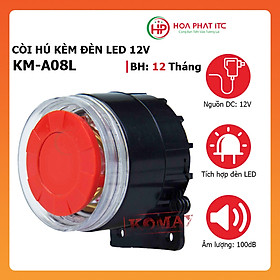 Mua Còi báo động 12v kèm đèn LED nhấp nháy KM-A08L