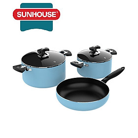 BỘ NỒI CHẢO CHỐNG DÍNH ĐÁY TỪ SUNHOUSE SHG77MB CHÍNH HÃNG