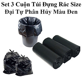Mua Set 3 Cuộn Túi Đựng Rác Size Đại 78X64Cm Tự Phân Hủy Màu Đen Nặng 1Kg