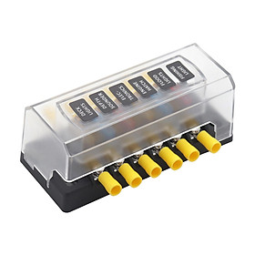 12 Way Fuse Box Holder with LED Indicator, LED Lights Dustproof ,Rectangular ,Waterproof Cover Fuse Block Fit for Automotive Truck Boat Van