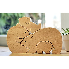 Đồ trang trí bằng gỗ - Gia đình nhà gấu
