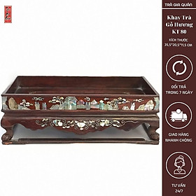 Mua Khay Trà Gỗ Hương Hình Chữ Nhật Kích Thước 35*20*11 cm KT 80