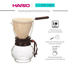 Bình Pha Cà Phê Vợt Hario Drip Pot Wood Neck 240ml