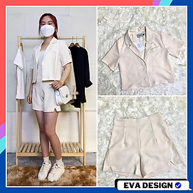 Set vest nữ cao cấp gồm Áo khoác blazer dáng ngắn croptop và quần short lưng cao chất tuyết mưa form cực đẹp