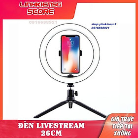 ĐÈN 26cm +kẹp+chân để bàn LIVESTREAM ĐÈN LIVE STREAM make up trang điểm