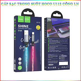 Cáp Sạc Nhanh Đổi Màu Dành Cho Hoco Shine U112 2.4A Cổng LN Dây Dài 1M Hàng Chính Hãng