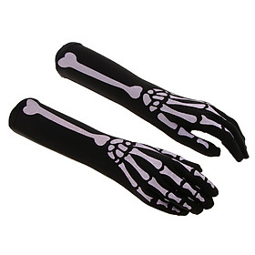 Halloween Skeleton Long Gloves Costume Fancy Dress Cosplay Prop Decorations