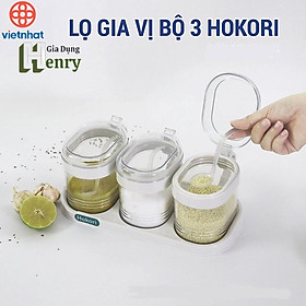 Mua Bộ 3 Hũ Đựng Gia Vị HOKORI  Bộ 3 Lọ Đựng Gia Vị Có Nắp Đậy Kèm Thìa Dày Dặn Bền Đẹp - Hàng cao cấp