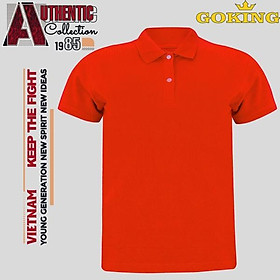 Áo thun trơn polo cổ trụ, form unisex cho nam nữ. Áo phông hàng hiệu Goking, quà tặng cao cấp cho gia đình, cặp đôi, doanh nghiệp