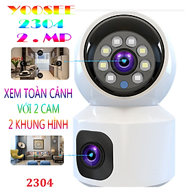 Mua CAMERA IP WIFI YOOSEE 2304 - Hàng Nhập Khẩu - 2 MẮT 2 KHUNG HÌNH TRONG NHÀ (HIỆN 2 MÀN HÌNH )   LED CHIẾU SÁNG  