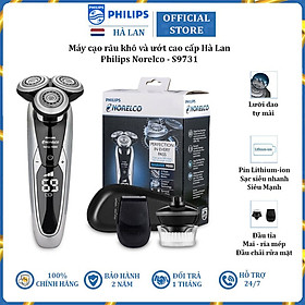 Máy cạo râu khô ướt cao cấp Philips Norelco S9731 Đầu cạo Contour Detect linh hoạt theo 8 hướng tích hợp đầu tỉa mai và rửa mặt - Hàng Nhập Khẩu