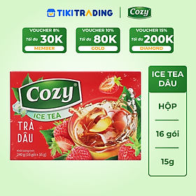 Cozy Icetea Dâu 16 gói x 15g Hộp