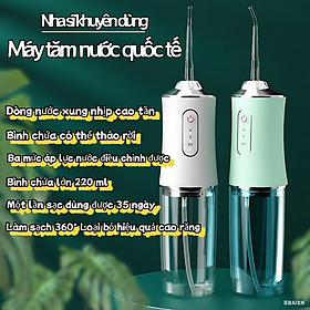 ￼Máy tăm nước xung quốc tế, nha sĩ khuyên dùng – ngăn cao răng, bảo vệ răng khỏe, dễ mang theo