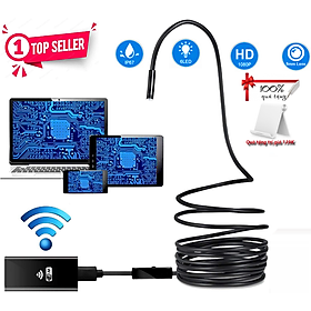 Mua ROGTZ - Camera Nội Soi WiFi Chống Nước HD 1M Len 8mm Chất lượng hình ảnh HD 6LED Kết nối Wifi  Tương thích Ios Android Windows Chống nước IP67 Đa mục đích sử dụng Kiểm tra đường ống  thiết bị máy móc  động cơ Sửa chữa bảo dưỡng thiết bị  - Hàng Chính Hãng