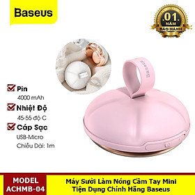 Mua Máy Sưởi Giữ Ấm Cầm Tay Mini Tiện Dụng Kiêm Pin Sạc Dự Phòng 4000 mAh - Hàng Chính Hãng Baseus