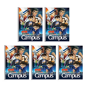 Lốc 5 Cuốn Vở B5 Kẻ Ngang Có Chấm Campus Conan-The First Of Blue Sapphire NB-BCFB200 - ĐL 70 (200 Trang ) - Mẫu Ngẫu Nhiên