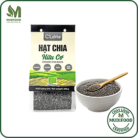 Hạt Chia Hữu Cơ C'lavie Gói 200g - Hạt Đều, Giàu Chất Xơ, Omega3 và 6, Không Chứa Cholesterol
