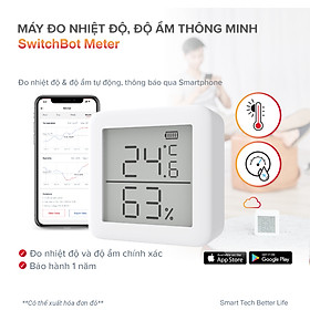 Mua Máy đo nhiệt độ  máy đo độ ẩm thông minh SWITCHBOT Meter Hàng chính hãng - Cảm biến nhiệt thông minh bluetooth kết hợp SwitchBot Mini/ điều khiển bằng giọng nói qua Alexa  Google Home  HomePod  IFTTT