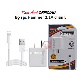 Mua Bộ củ và cáp sạc Ham mer 2.1A Chân cắm L  Hàng Chính Hãng check QR bảo hành 12 tháng
