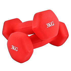 Bộ 2 tạ tay  3kg cao cấp tập Gym BG (hàng nhập khẩu) - Đỏ