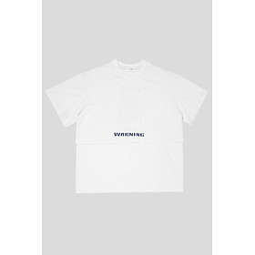 Áo thun cổ tròn (Unisex) NOVELTY YOUNGTOPS - màu trắng họa tiết Bear in dập nổi 230541T - L (Chiều cao m70-m77 /cân nặng <80kg)