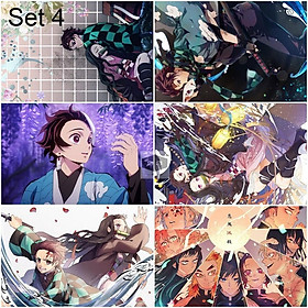 Bộ 6 Áp phích - Poster Anime Kimetsu no Yaiba - Lưỡi Gươm Diệt Quỷ (bóc dán) - A3,A4,A5