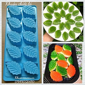 Mua Khuôn khay nhựa rau câu hình 10 chiếc lá làm thạch phô mai  bánh da lợn