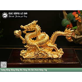Mua Tượng Rồng Cưỡi Mây Bằng Đồng Mạ Vàng 24k Dài 24cm