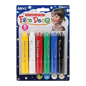 Combo 7vỉ Bút vẽ mặt Amos Face Deco - Vỉ 6 màu Hàn Quốc