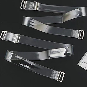 Bộ 2 dây áo ngực trong suốt mềm dẻo móc nhựa có thể điều chỉnh kích thước, dây quai áo lót, dây áo con sợi dẹp