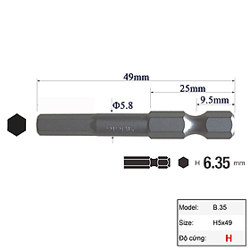Mua Mũi vặn vít đầu lục giác H5 chuôi lục giác H = 6 35 Vessel (Nhật Bản)