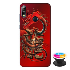 Ốp lưng điện thoại Asus Zenfone Max Pro M2 hình Rồng Đỏ tặng kèm giá đỡ điện thoại iCase xinh xắn - Hàng chính hãng