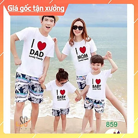 Đồng phục gia đình Áo thun gia đình 3/4/5 người giá rẻ - Màu trắng GD859T | SGSHOP