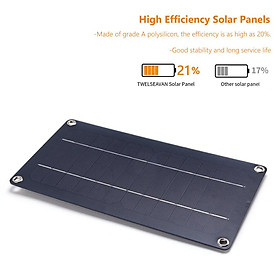 Bảng điều khiển năng lượng mặt trời USB-Type C Bộ bảng điều khiển năng lượng mặt trời ngoài trời di động 10W Máy phát điện sạc năng lượng mặt trời hoàn chỉnh cho pin ngoài trời Bộ sạc điện thoại Màu sắc: 10W
