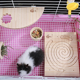 Pet Hamster Rabbit Foot Mat Bed, Birds Parrots Scratch Wooden Board Claws and Teeth Care Small Animals Chewing Toy 27x20cm