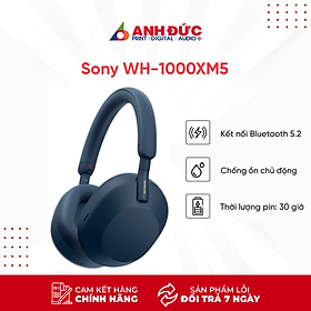 Tai Nghe Bluetooth Chụp Tai Sony WH-1000XM5 Hi-Res Noise Canceling - Hàng Chính Hãng