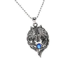 Stainless Steel Stainless Steel Necklace Wolf Head Diamond Necklace Black