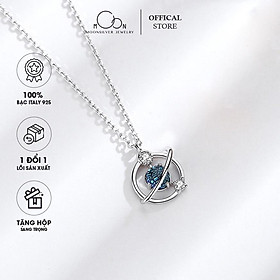 Dây chuyền bạc moonsilver, vòng cổ bạc nữ hành tinh vũ trụ xanh