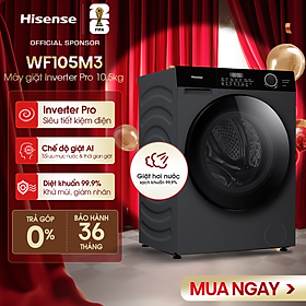 Máy giặt Hisense Inverter Pro 10.5kg WF105M3 giặt thông minh AI, điều khiển từ xa, bảo hành 3 năm - HÀNG CHÍNH HÃNG