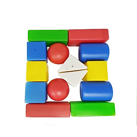 Set 14 khối hình học bằng nhựa cho bé - Đồ chơi toán học cho bé