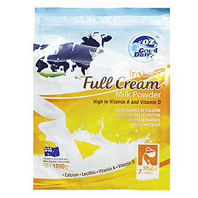 Sữa tươi dạng bột nguyên kem hòa tan OZ GOOD DAIRY Instant Milk Powder Full Cream with High Vitamin A & D (1000g) - Nhập khẩu Australia