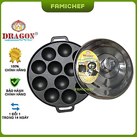 Mua Khuôn bánh khọt chống dính 12 lỗ nắp Inox Dragon D019