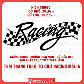 Sticker RACING, logo tem racing dán trang trí ô tô xe hơi chống nước,chống phai màu,mẫu đa dạng độc đáo-MẪU 5