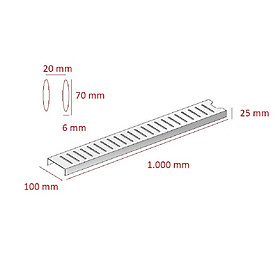 Mua Vỉ thoát sàn nhà tắm inox 201 dài 1 mét cắt hình OVAN