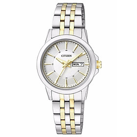 Đồng Hồ Nữ Citizen Dây Thép Không Gỉ EQ0608-55A - Mặt Trắng