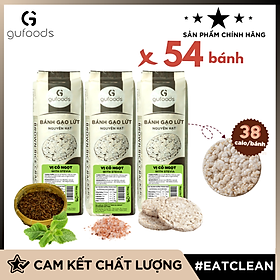 Bánh gạo lứt nguyên hạt ăn kiêng GUfoods (Gói 510g = 54 bánh) - Không chiên dầu, Phù hợp Eat clean, Ăn vặt healthy, Thực dưỡng, Tập Gym, Giảm cân