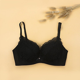 Áo Lót Nâng Ngực Nữ LUPERI LU3AL865 Thiết Kế Quả Lên Không Gọng Đệm Mềm Mỏng Phối Ren Bản Đai 3 Móc Chắc Chắn Ôm Ngực