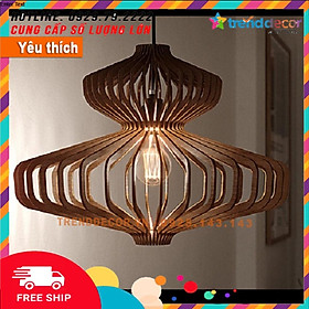 Đèn gỗ thả trần  hiện đại sang trọng chất liệu gỗ trang trí cho phòng khách nhà căn hộ decor nhà quán cafe