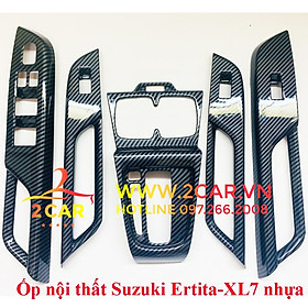 Ốp nội thất xe Suzuki Ertiga, XL7, XL-7 2020, 2021, 2022, 2023 loại nhựa Vân carbon cao cấp